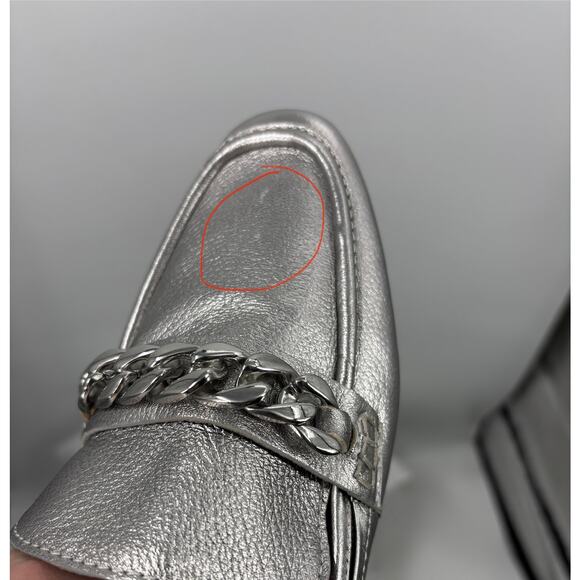 Dolce Vita Metallic Silver Chain Loafer Shoe Sz 9 - Picture 7 of 9